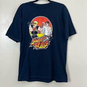 Bustedtees sweep the leg black graphic tee men’s XL